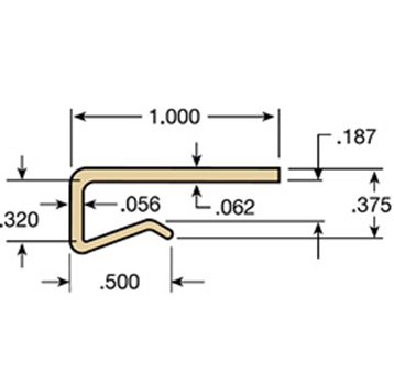  - Glissière en Nylon, J-Leg - CV242