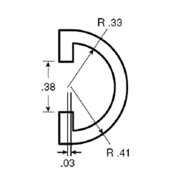  - Half Round Clip-on Wearstrip, CV365