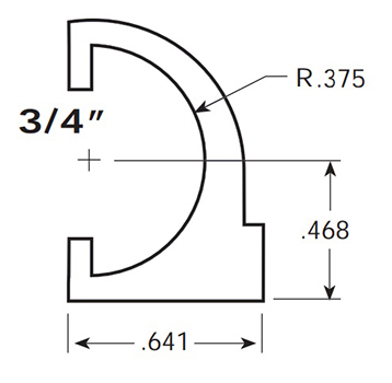  - Half Round Clip-on Wearstrip, CV368