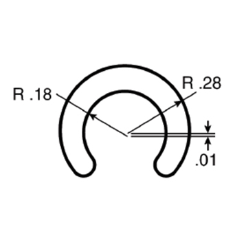  - Glissière Clip-on, Ronde, CV370