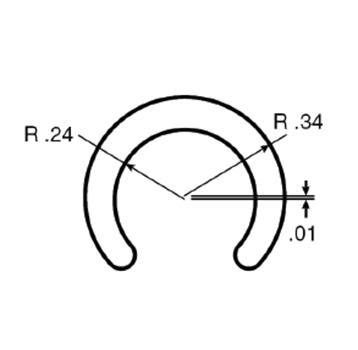  - Full Round Clip-on Wearstrip, CV371