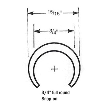  - Full Round Clip-on Wearstrip, CV374