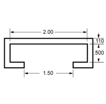  - C-Shape Bar Cover Wearstrip CV386