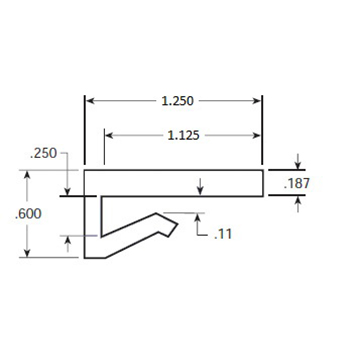  - J-Leg Wearstrip, CV419T