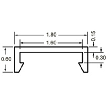  - C-Shape Bar Cover Wearstrip CV-431