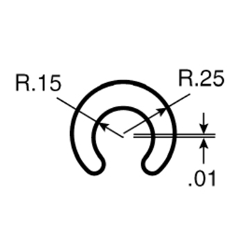  - Full Round Clip-on Wearstrip, CV508